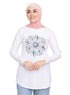 White Printed Long - Sleeve Design 28 - Khotwh